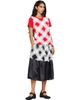 Comme des Garçons Girl Comme des Garçons Girl Red & White Gather Tape Decoration T-shirt - 4