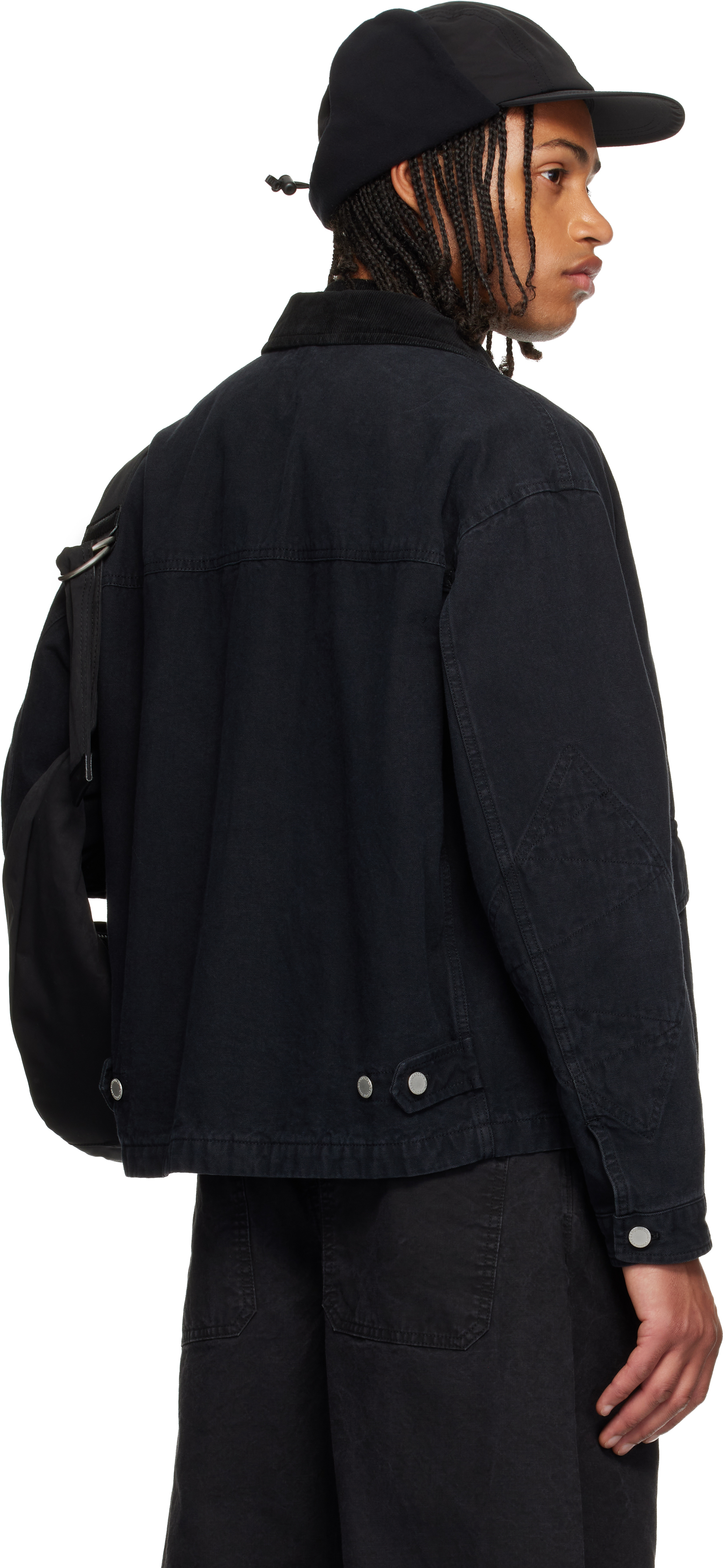 comme des garçon BLACK jacket Comme des Garçons Homme - Black Cotton Oxford Garment Treated Jacket