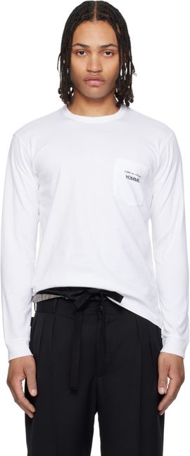 Comme des Garçons Homme Comme des Garçons Homme White Pocket LS T-shirt