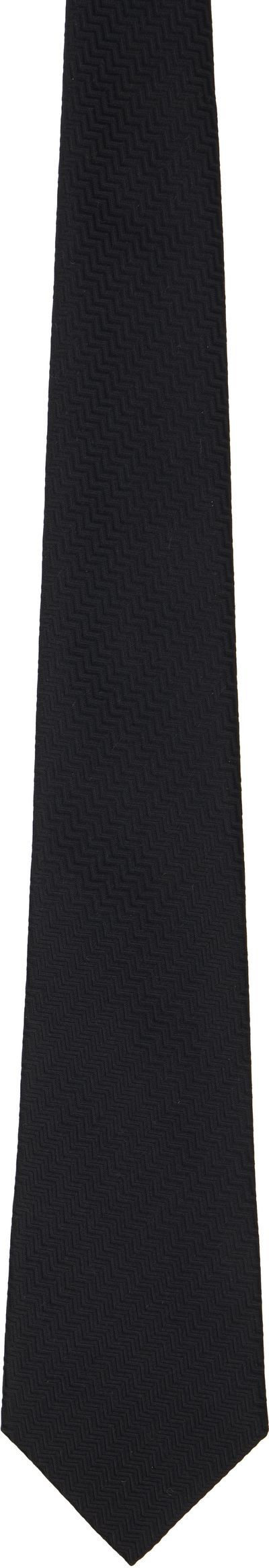 Comme des Garçons Homme Deux Comme des Garçons Homme Deux Black Silk Herringbone Tie