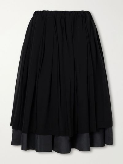 COMME des GARÇONS Layered gathered georgette and organza midi skirt