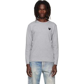 COMME des GARÇONS PLAY COMME des GARÇONS PLAY Gray Heart Emblem Long Sleeve T-shirt