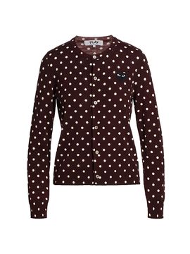 Comme des Garçons PLAY Women's Heart Polka Dot Cardigan