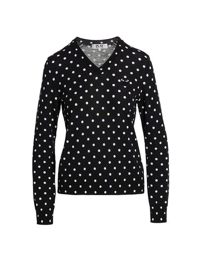 Comme des Garçons PLAY Women's Polka Dot Wool Knit Sweater