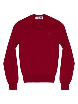 Comme des Garçons PLAY Women's V-Neck Wool Heart Sweater