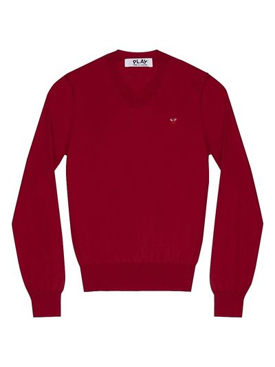 Comme des Garçons PLAY Women's V-Neck Wool Heart Sweater