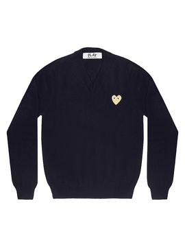 Comme des Garçons PLAY Women's Wool V-Neck Heart Sweater
