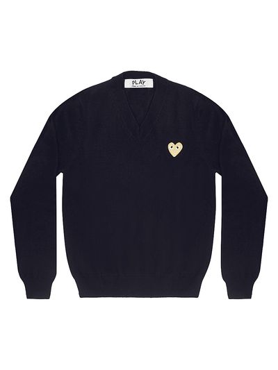 Comme des Garçons PLAY Women's Wool V-Neck Heart Sweater