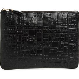 Comme des Garçons Wallets Comme des Garçons Wallets Embossed Logo Leather Pouch