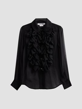 Comme des Garçons Women's Georgette Ruffle Sheer Blouse