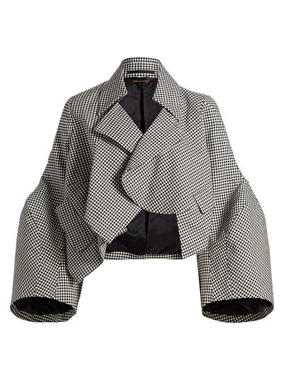 Comme Des Garçons Women's Gingham Wool Crop Blazer