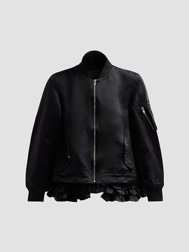 Comme des Garçons Women's Satin Ruffle-Trimmed Bomber Jacket