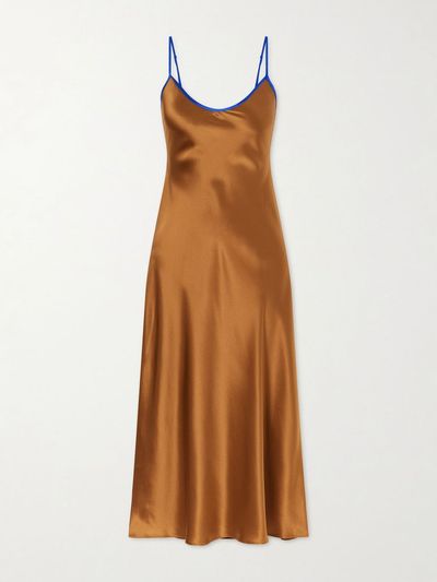 COMME SI Bias silk-charmeuse slip midi dress