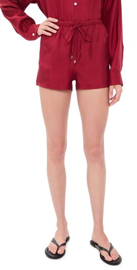 Comme Si Comme Si Drawstring Shorts Deep Red