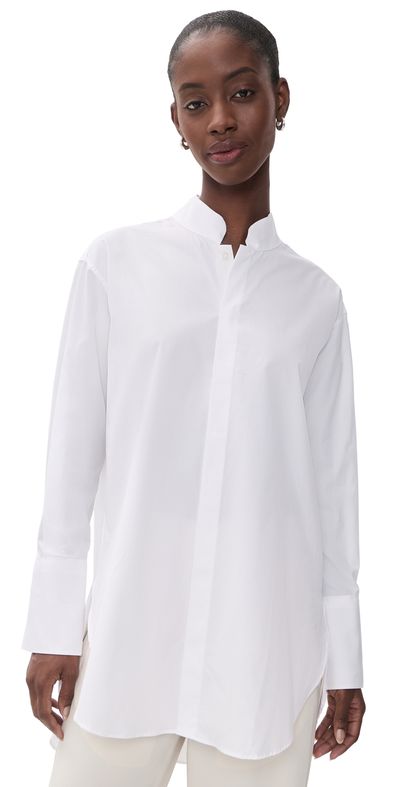 Comme Si Comme Si Mandarin Collar Shirt White