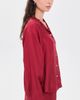 Comme Si Comme Si Notched Collar Long Sleeve Shirt Deep Red - 4