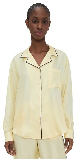 Comme Si Comme Si Notched Collar Shirt Butter/Black