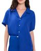 Comme Si Comme Si Notched Collar Short Sleeve Shirt Blue - 1