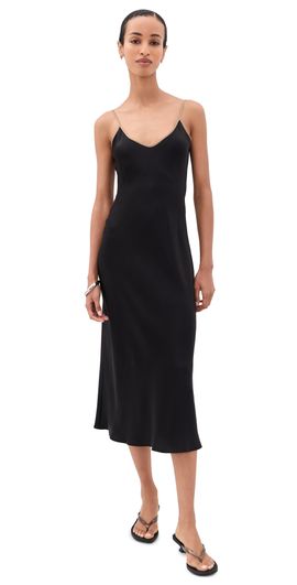 Comme Si Comme Si Silk Bias Dress Black
