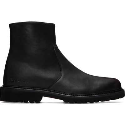 Common Projects Common Projects Black Leather Piuma Zipper Boots