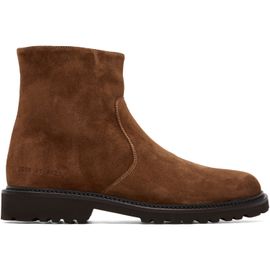Common Projects Common Projects Brown Suede Piuma Zipper Boots