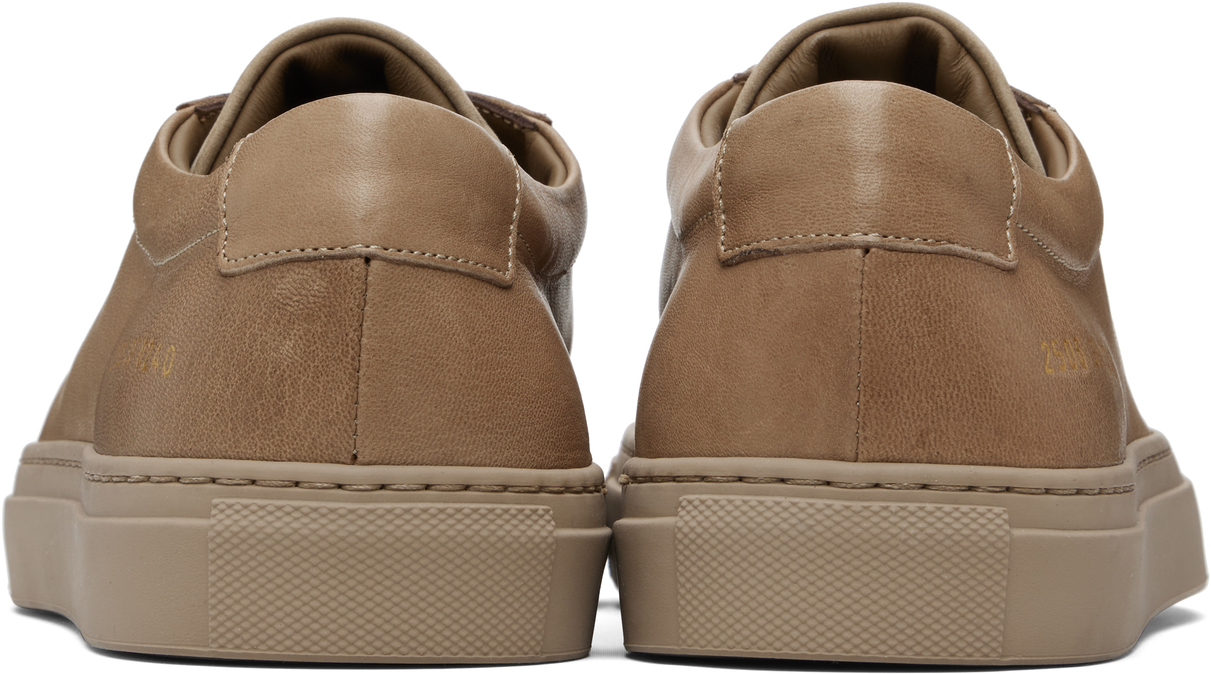 Common Projects Slip-On Leather Sneakers EU 42 US 9 Taupe Brown Italy Luxury COMMON PROJECTS Achilles Premium Suede Sneakers for Men | MR  main image 3