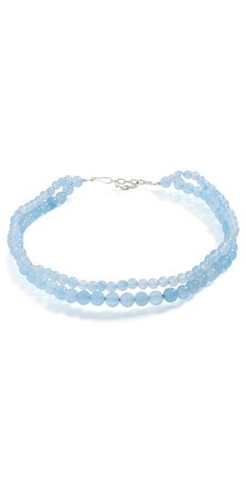 Completedworks Completedworks Agate Beads Necklace Silver Plated Blue One