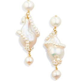 COMPLETEDWORKS COMPLETEDWORKS Carvings Baroque & Freshwater Pearl Drop Earrings