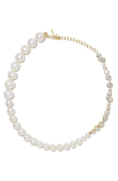 COMPLETEDWORKS COMPLETEDWORKS Freshwater Pearl & Cubic Zirconia Necklace