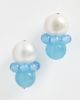 Completedworks Completedworks Freshwater Pearls Agate Bead Earrings Silver Plated Blue One - 2