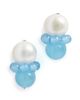 Completedworks Completedworks Freshwater Pearls Agate Bead Earrings Silver Plated Blue One - 5