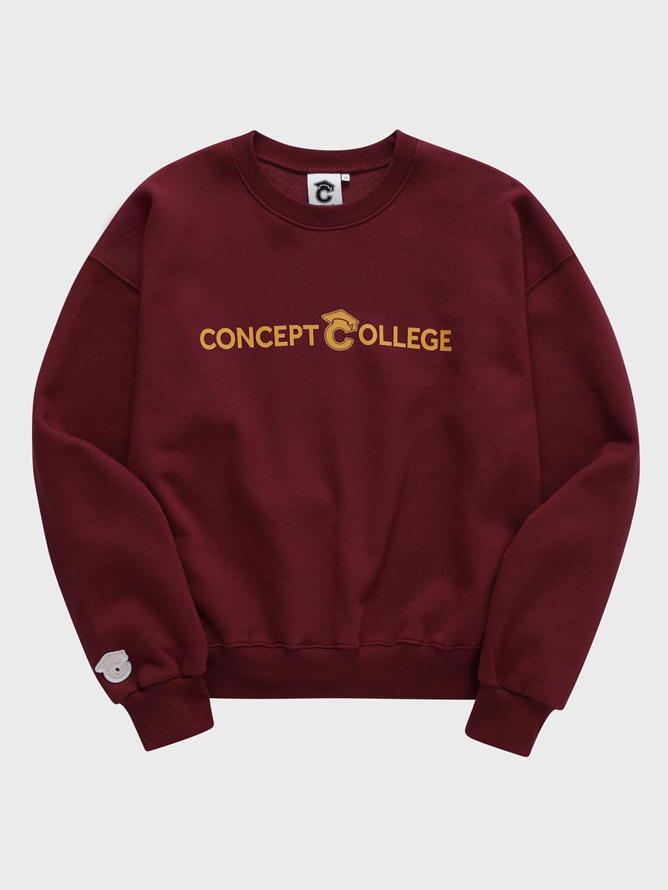 conceptcollege Basic Line Logo Burgundy Sweat Shirt