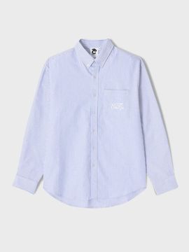 conceptcollege Basic Logo One Pocket Oxford Stripe Shirt_Blue