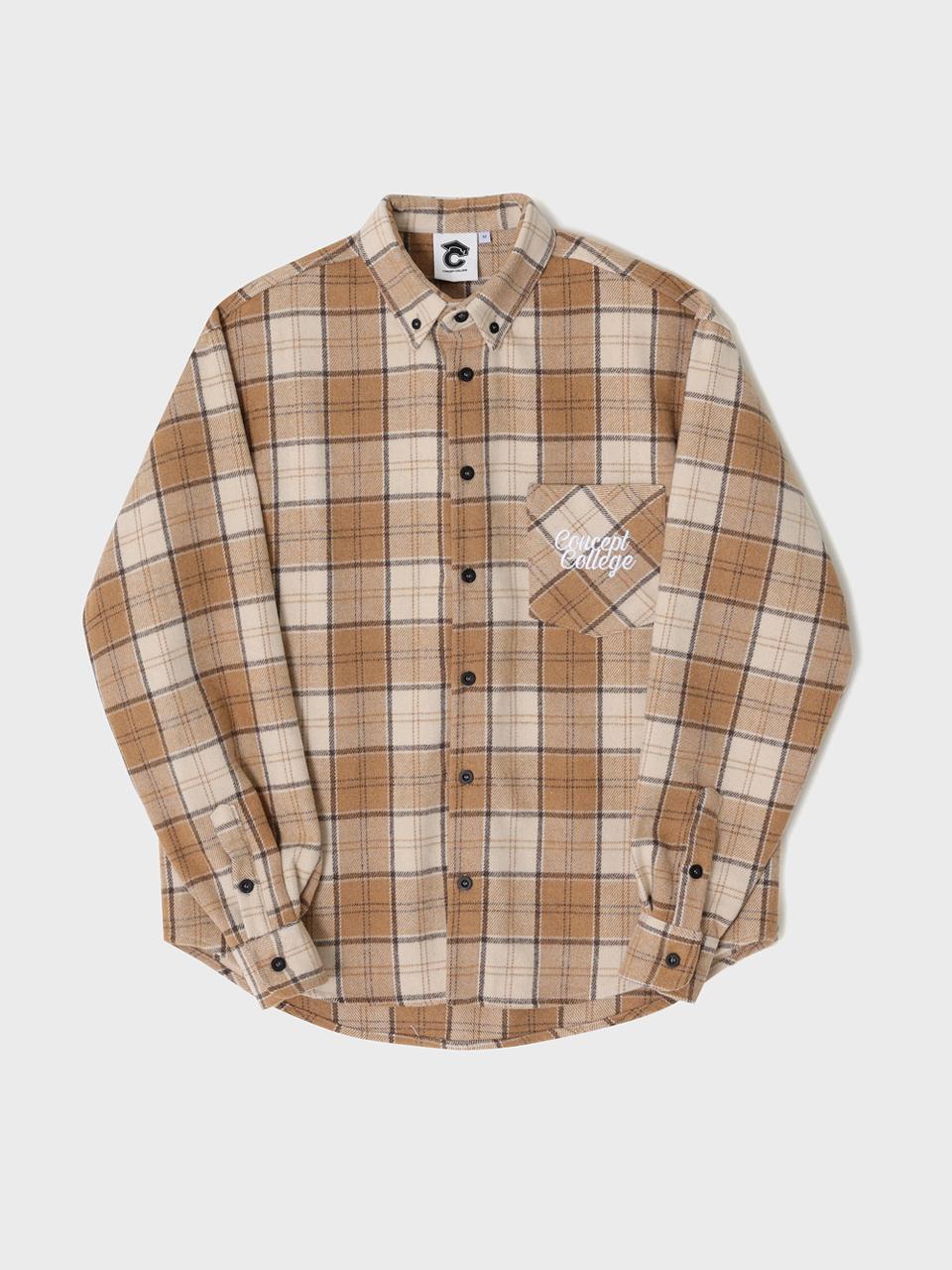 conceptcollege Brown flannel checkered shirt