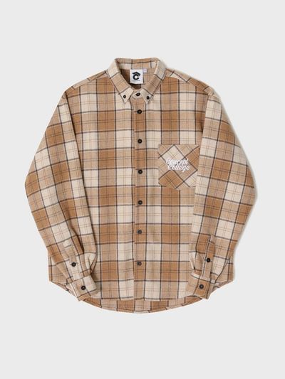 conceptcollege Brown flannel checkered shirt