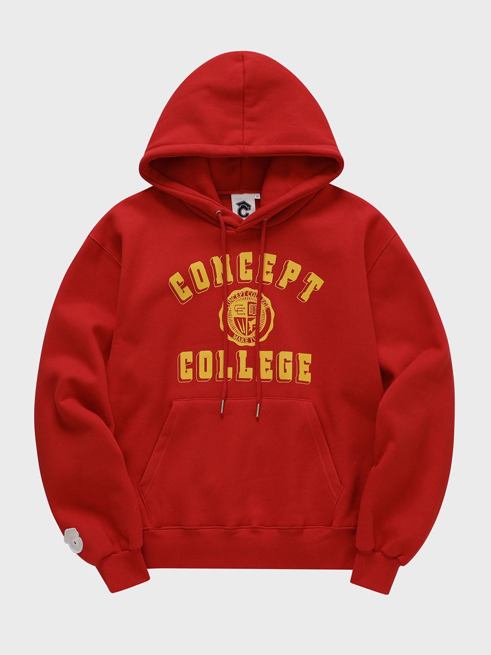 conceptcollege Classic Big Logo Deep Red Hoodie
