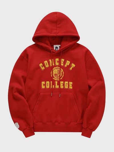 conceptcollege Classic Big Logo Deep Red Hoodie