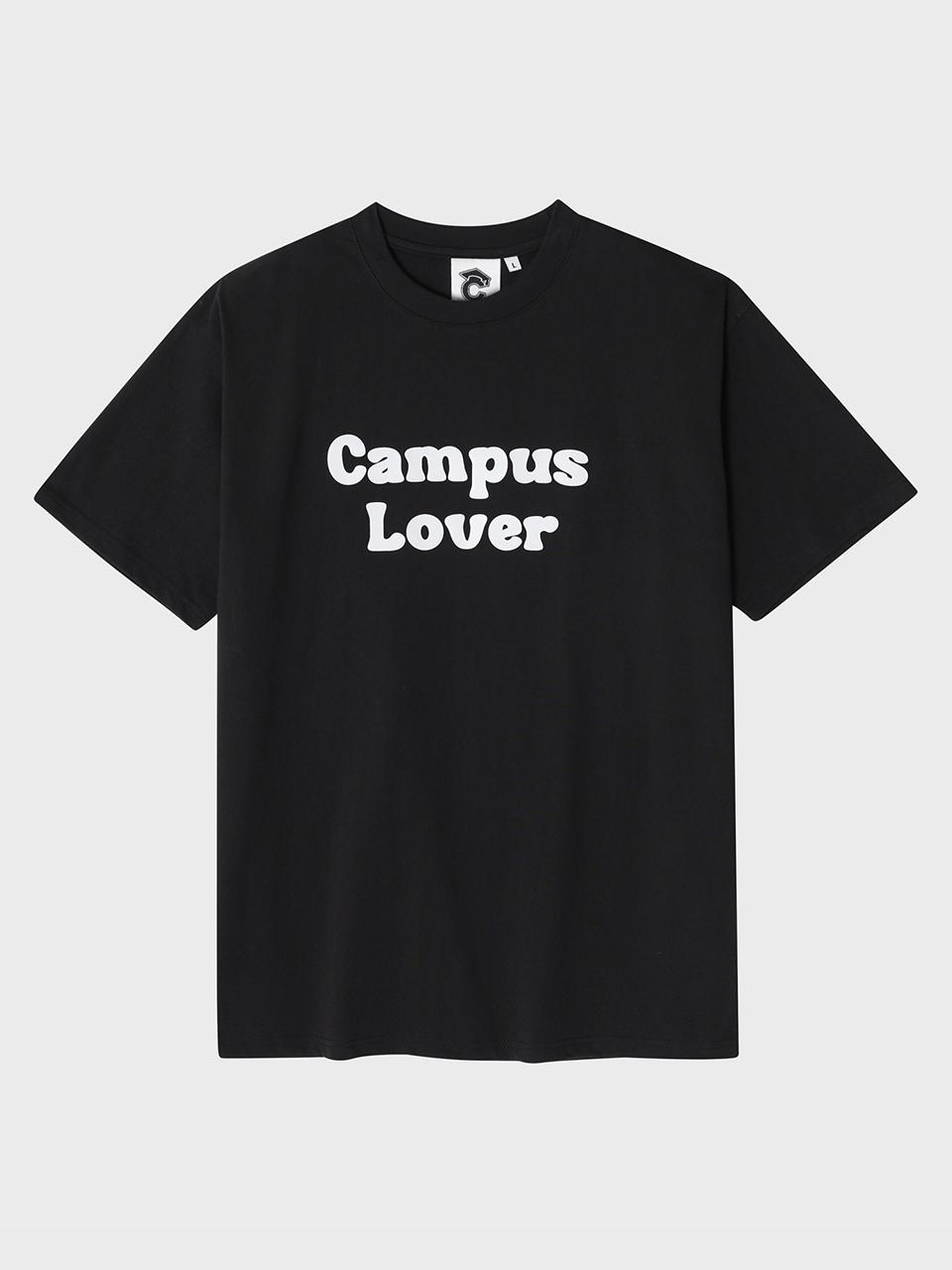 conceptcollege Embossed 'Campus Lover' Black Short-Sleeved T-Shirt