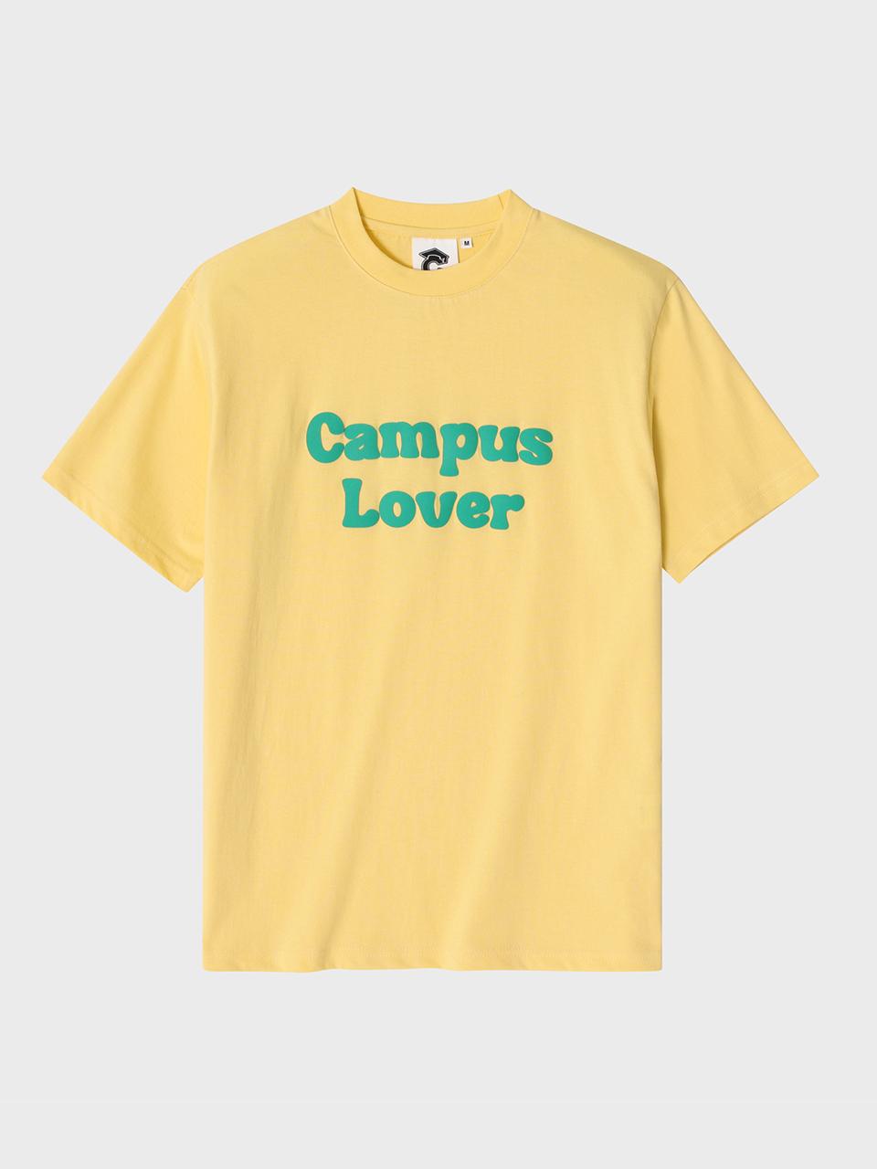 conceptcollege Embossed 'Campus Lover' Yellow Short-Sleeved T-Shirt