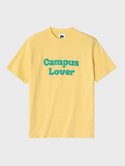 conceptcollege Embossed 'Campus Lover' Yellow Short-Sleeved T-Shirt