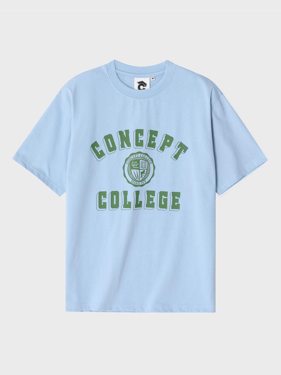 conceptcollege Green Classic Big Logo Crew Neck Sky Blue Short-Sleeve T-shirt