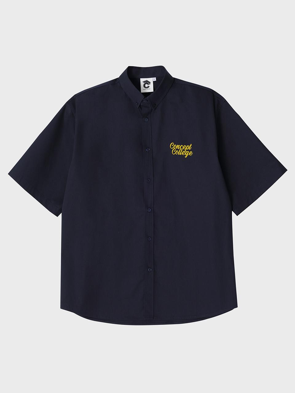 conceptcollege Yellow Dream Star Soft Navy Short-Sleeved Shirt
