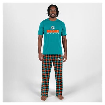 CONCEPTS SPORT Men's Concepts Sport Aqua Miami Dolphins Big & Tall Highland Sleep Set 