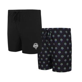 CONCEPTS SPORT Men's Concepts Sport Black Seattle Sounders FC Gauge Two-Pack Shorts Set 