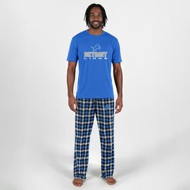 CONCEPTS SPORT Men's Concepts Sport Blue Detroit Lions Big & Tall Highland Sleep Set 
