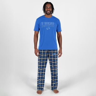 CONCEPTS SPORT Men's Concepts Sport Blue Detroit Lions Highland Sleep Set 