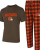 CONCEPTS SPORT Men's Concepts Sport Brown/Orange Cleveland Browns Avondale T-Shirt & Flannel Pants Set  - 1