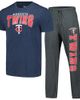 CONCEPTS SPORT Men's Concepts Sport Charcoal/Navy Minnesota Twins Meter T-Shirt & Pants Sleep Set  - 1