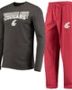 CONCEPTS SPORT Men's Concepts Sport Crimson/Heathered Charcoal Washington State Cougars Meter Long Sleeve T-Shirt & Pants Sleep Set  - 1
