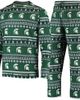 CONCEPTS SPORT Men's Concepts Sport Green Michigan State Spartans Ugly Sweater Knit Long Sleeve Top and Pant Set  - 1